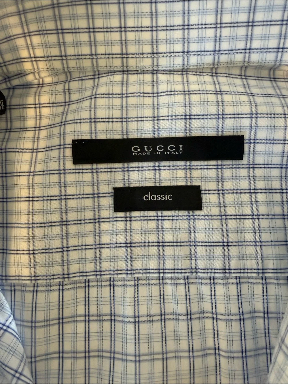 Gucci Men’s Classic Fit Dress Shirt Sz 39/15.5 Blue Plaid Long Sleeve Button  Up
